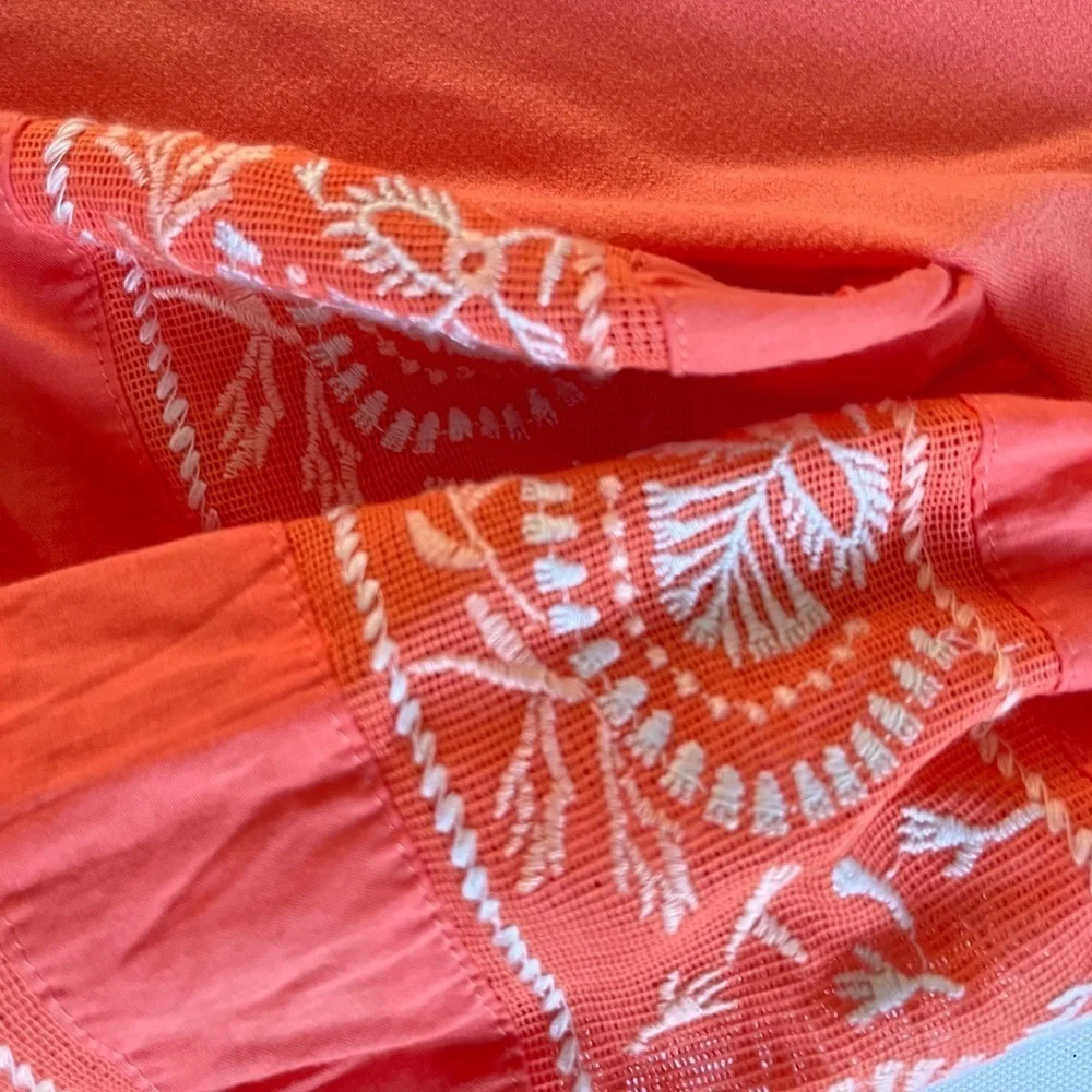 Free People Rock with It Tangerine Off Shoulder Puff Sleeve Top - PRICE DROP